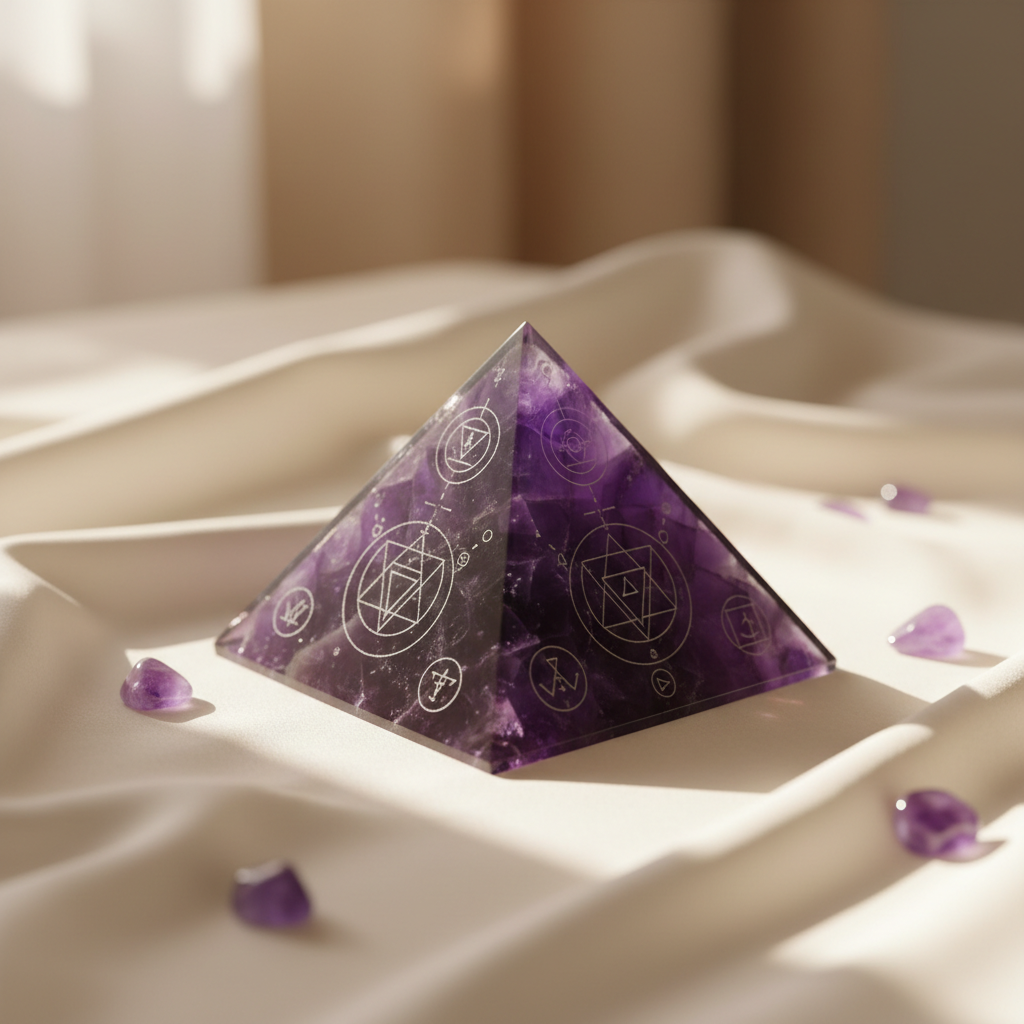 Amethyst Gemstone Pyramid energy amplifier