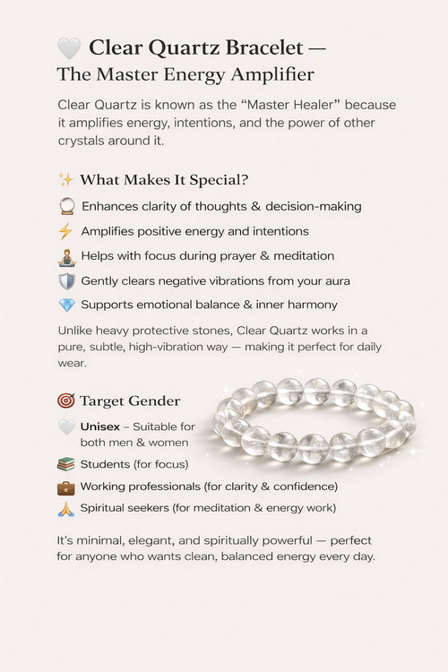 Clear Quartz - Bracelet for Positivity 🪬