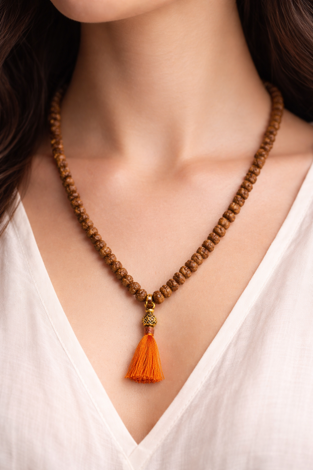 5 Mukhi Rudraksha Mala - 108 Beads for Meditation