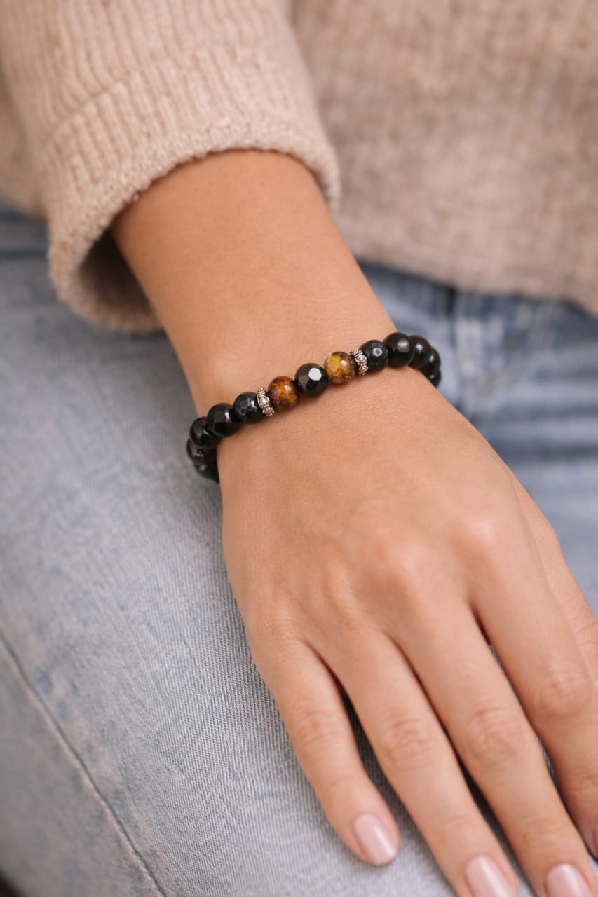 Triple Protection Bracelet - Black Tourmaline & Obsidian
