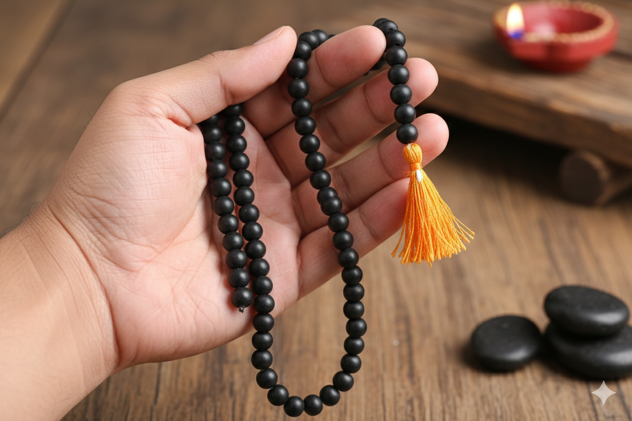 Karungali Malai 8mm – 108+1 Authentic Ebony Wood Beads (Govt. Certified)