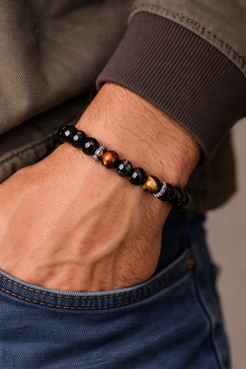 Triple Protection Bracelet - Black Tourmaline & Obsidian