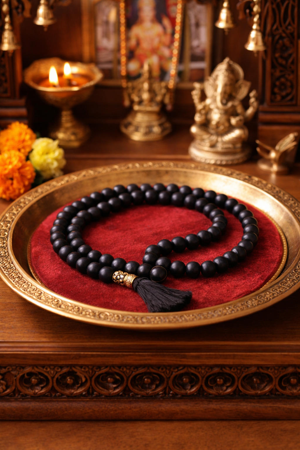 Karungali Malai 8mm – 108+1 Authentic Ebony Wood Beads (Govt. Certified)