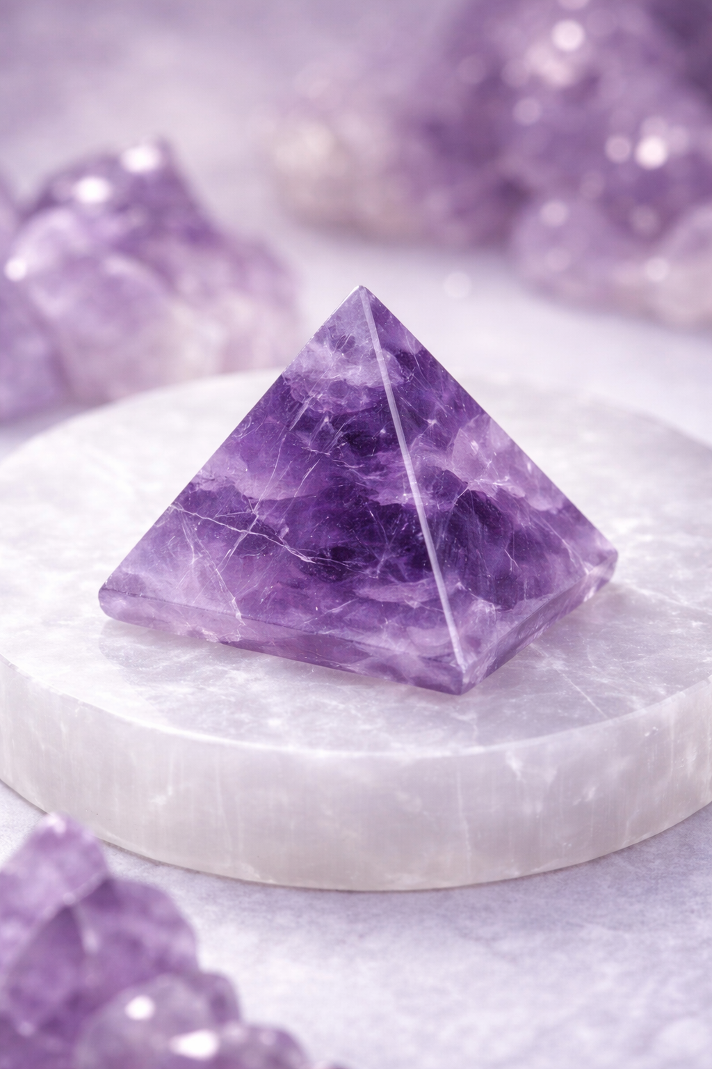 Amethyst Gemstone Pyramid - Energy Amplifier